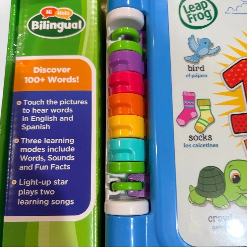 LeapFrog 100 Words Interactive Learning Book Bilingual English Spanish Toy NEW